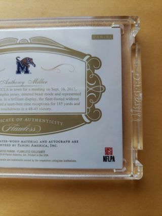 2018 Panini Flawless Anthony Miller Rookie Autograph Dual Color Patch 11/25 4