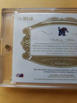 2018 Panini Flawless Anthony Miller Rookie Autograph Dual Color Patch 11/25 5