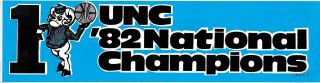 1982 Championship Sticker Unc College Basketball Atlantic Coast Conference Acc
