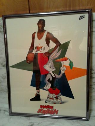 1992 Nike Air Michael Hare Jordan Bugs Bunny Space Jam 16x20 In Frame