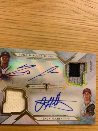 2018 Topps Triple Threads RC Deca Auto Patch Relic Book RC Ohtani / Acuna 08/10 10