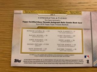 2018 Topps Triple Threads Rc Deca Auto Patch Relic Book Rc Ohtani / Acuna 08/10