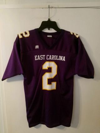 East Caroina Football Jersey Youth L Large Purple 2 By Russell Ecu Pirates Ncaa