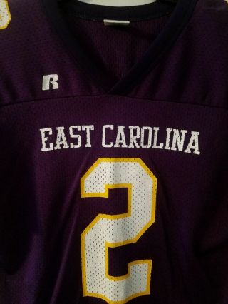 East Caroina Football Jersey YOUTH L Large PURPLE 2 by Russell ECU PIRATES Ncaa 2
