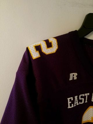 East Caroina Football Jersey YOUTH L Large PURPLE 2 by Russell ECU PIRATES Ncaa 5