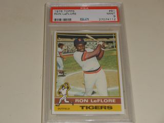 1976 Topps Baseball 61 Ron Leflore Psa 9