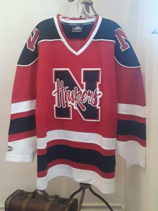 Nebraska Cornhuskers Colosseum Sewn Huskers Ncaa Hockey Jersey Red Black White M