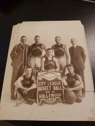 1917 Hollywood High School California City League Basket Ball Championship Photo