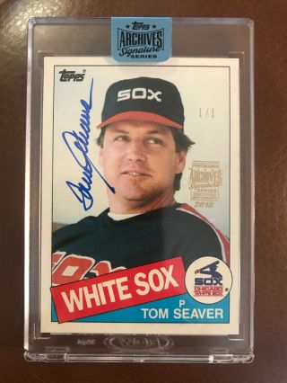 2018 Topps Archives Signature Retired Tom Seaver Buyback Auto 1/1 1985 Topps