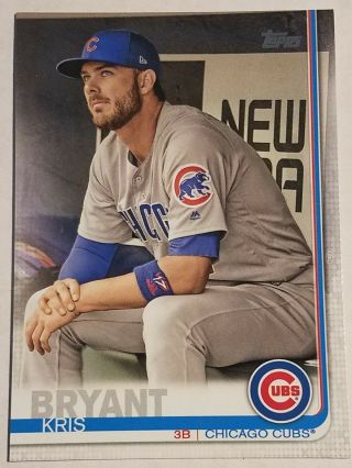 2019 Topps Base Set Photo Variations 210 Kris Bryant (in Dugout) Chicago Cubs