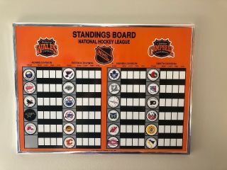 19 " X 14 " Nhl National Hockey League Magnetic Team Standing Board 1991,  P & K
