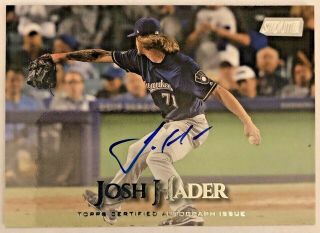 2019 Topps Stadium Club Josh Hader Auto Autograph Milwaukee Brewers