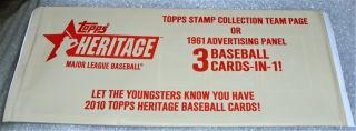 2010 Topps Heritage Box Topper 3 - In - 1 Stamp Panel Los Angeles Angels