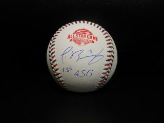 Javier Baez Ip Auto Signed 2018 All Star Game Baseball W 1st Asg Insc Cubs