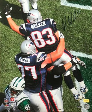 Wes Welker Autographed 16x20 Photo England Patriots Vs Jets