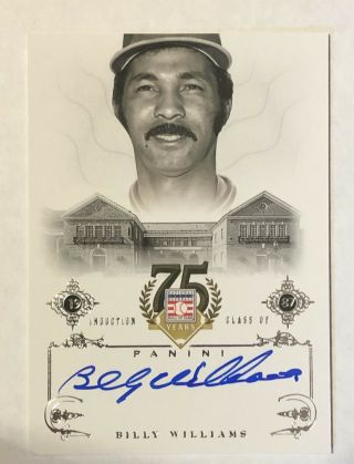 Billy Williams 2014 Panini Hall Of Fame Baseball Class Of 87 Auto Autograph 74