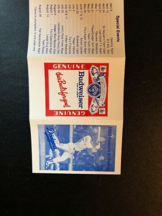 1983 Lodi Dodgers Minor League Baseball Pocket Schedule Card