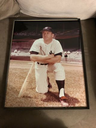 Mickey Mantle Vintage 16 X 20 Color Photo York Yankees Hof