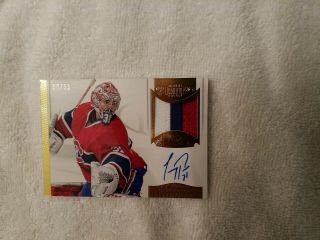 Carey Price 2013 - 2014 Dominion 3 - Color Game - Worn Jersey Patch Auto 50/50