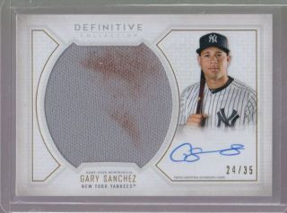 2019 Topps Definitive Gary Sanchez Game Jumbo Relic Auto D 24/35 Jersey