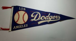 Vintage 1960s La Los Angeles Dodgers Pennant Mlb Baseball Full Size