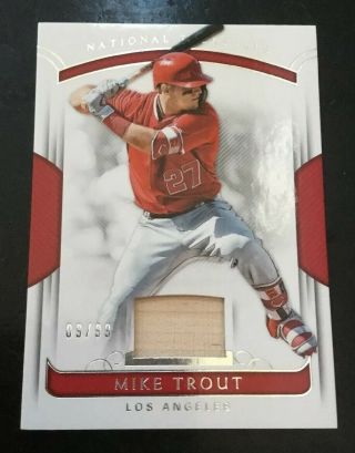2018 Panini National Treasures Mike Trout Bat Relic Card /99 Los Angeles Angels