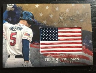 Freddie Freeman 2018 Topps Independence Day U.  S.  Flag Relics Gold Idmlff 89/99