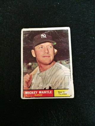 1961 Topps 300 Mickey Mantle Ny Yankees Poor
