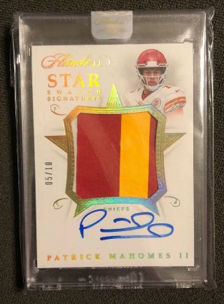 2018 Flawless Patrick Mahones Auto /10 Star Swatch Signatures 3 Color Jersey