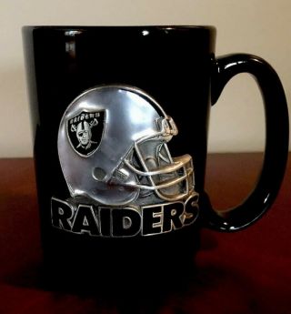 Oakland Raiders Pewter Coffee Mug Cup Nfl Football Vtg Los Angeles Las Vegas