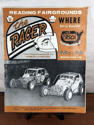 Vintage 1975 The Racer Reading Fairgrounds Reading Pa.  Old Racing Program No.  15