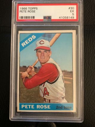 1966 Topps Pete Rose Psa 5 Ex 30
