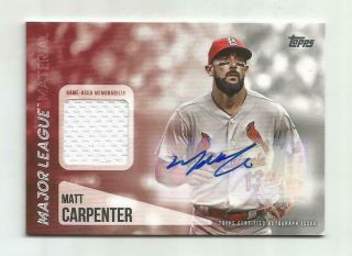 Matt Carpenter Auto Jersey 2019 Topps Major League Materials 16/30 Cardinals Sp