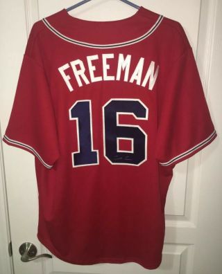 Freddie Freeman Autographed Atlanta Braves Baseball Jersey W/just Minors