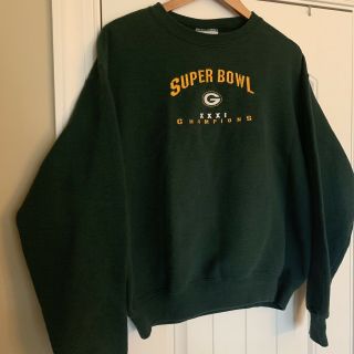 Vintage Green Bay Packers Bowl Xxxi Champions Crewneck Sweatshirt Sz Xl