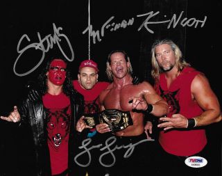 Sting & Kevin Nash Konnan Lex Luger Nwo Signed Wwe 8x10 Photo Psa/dna Wcw