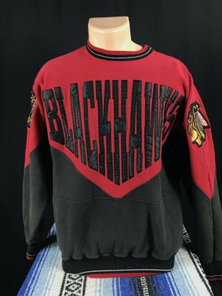 Vintage Chicago Blackhawks Sweatshirt Legends Athletic Size Xl Big Logo