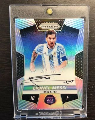 45/99 Lionel Messi 2017 - 18 Immaculate Prizm Soccer Silver Autograph Auto Arg