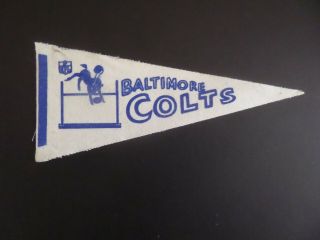 1960s Baltimore Colts Football Felt Mini Pennant 4 X 9