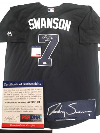 Dansby Swanson Hand Signed Atlanta Braves Jersey Psa Dna Cert Baseball Mlb