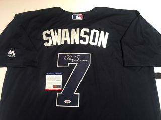 Dansby Swanson Hand Signed Atlanta Braves Jersey PSA DNA Cert Baseball MLB 2