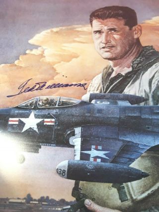 Signed Ltd Edition Ted Williams Usmc Fighter Pilot Poster