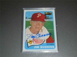 2001 Topps Team Legends Jim Bunning Certified Autographed Baseball Card