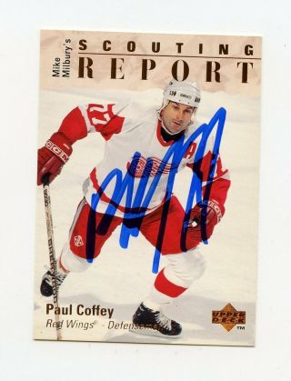 Paul Coffey Red Wings Autograph Auto 95 - 96 Upper Deck 248 62120