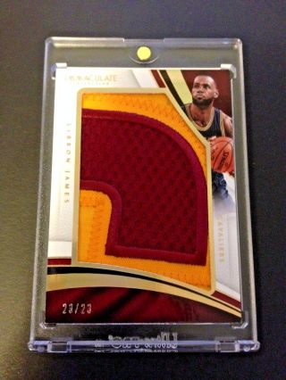 2016 - 17 Panini Immaculate Lebron James Game Number Patch 23/23 Number 1/1
