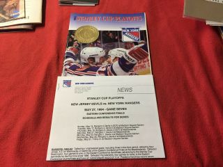 1994 Game Seven Stanley Cup Final N.  J.  Devils vs.  N.  Y.  Rangers Hockey Program 2