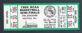1984 Ncaa Basketball Championship Final Four Full Ticket Georgetown Hoyas
