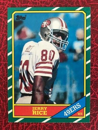 1986 Topps Football 161 Jerry Rice San Francisco 49ers Rc Rookie
