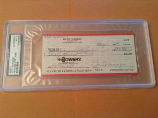 1989 Joe Dimaggio Autographed Check - Psa/dna Authenticated And Slabbed