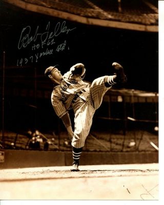 Bob Feller Signed Photo 8x10 Autographed Cleveland Indians 50113